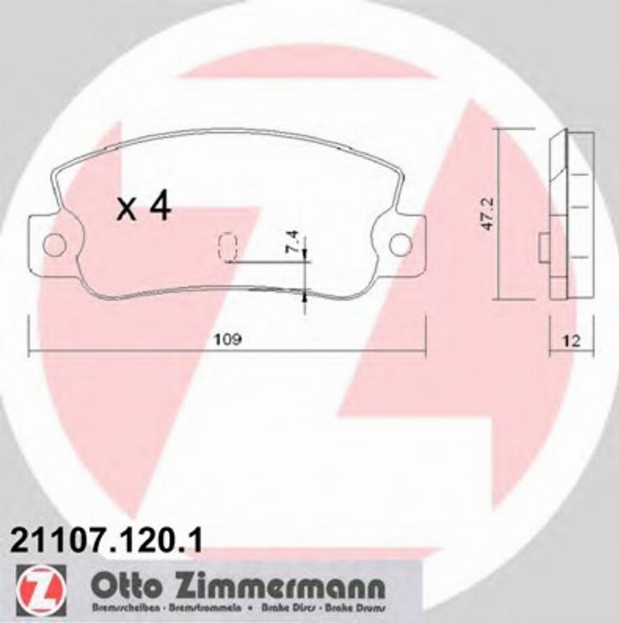 Zimmermann 211071201 - Гальмівні колодки, дискові гальма autozip.com.ua