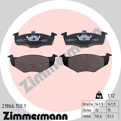 Zimmermann 21866.150.1 - Гальмівні колодки, дискові гальма autozip.com.ua