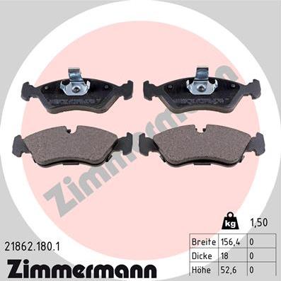 Zimmermann 21862.180.1 - Гальмівні колодки, дискові гальма autozip.com.ua