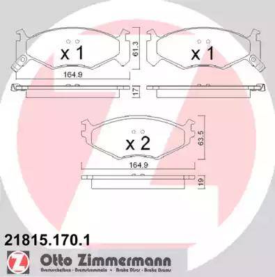 Zimmermann 21815.170.1 - Гальмівні колодки, дискові гальма autozip.com.ua