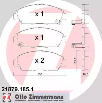 Zimmermann 21879.185.1 - Гальмівні колодки, дискові гальма autozip.com.ua