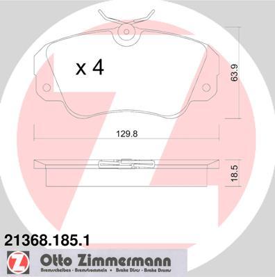Zimmermann 21368.185.1 - Гальмівні колодки, дискові гальма autozip.com.ua