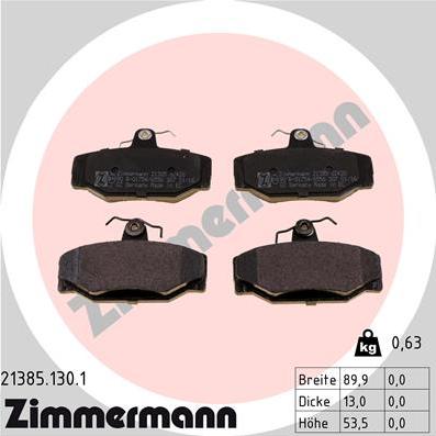 Zimmermann 21385.130.1 - Гальмівні колодки, дискові гальма autozip.com.ua