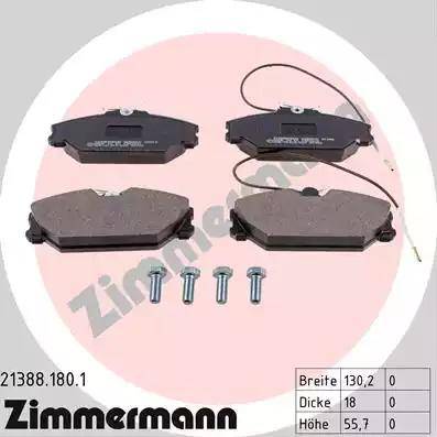 Zimmermann 21388.180.1 - Гальмівні колодки, дискові гальма autozip.com.ua