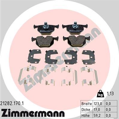 Zimmermann 21282.170.1 - Гальмівні колодки, дискові гальма autozip.com.ua
