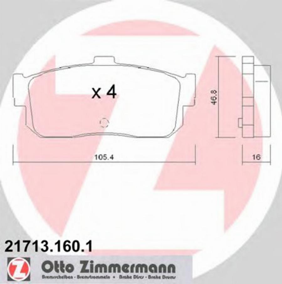 Zimmermann 217131601 - Гальмівні колодки, дискові гальма autozip.com.ua