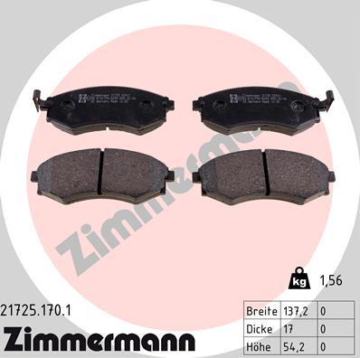 Zimmermann 21725.170.1 - Гальмівні колодки, дискові гальма autozip.com.ua