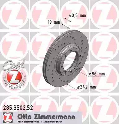 Zimmermann 285.3502.52 - Гальмівний диск autozip.com.ua