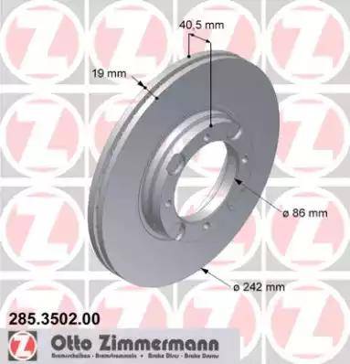Zimmermann 285.3502.00 - Гальмівний диск autozip.com.ua