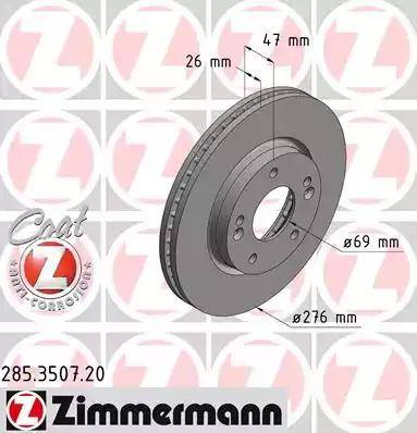 Zimmermann 285.3507.20 - Гальмівний диск autozip.com.ua