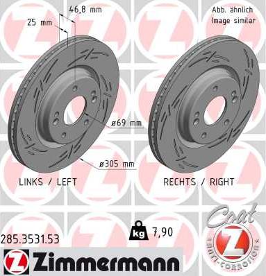 Zimmermann 285.3531.53 - Гальмівний диск autozip.com.ua