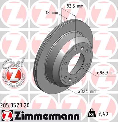 Zimmermann 285.3523.20 - Гальмівний диск autozip.com.ua