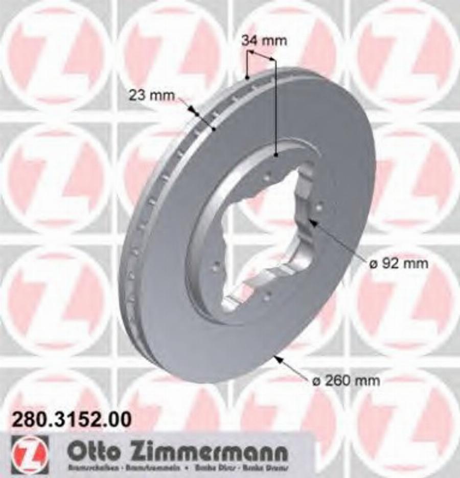 Zimmermann 280 3152 00 - Гальмівний диск autozip.com.ua