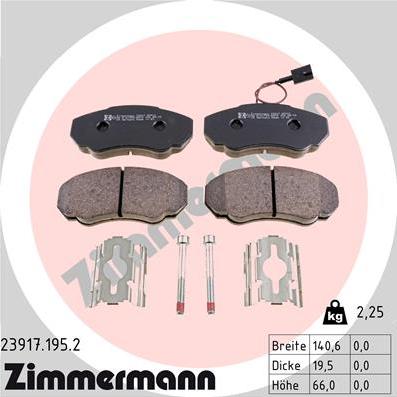 Zimmermann 23917.195.2 - Гальмівні колодки, дискові гальма autozip.com.ua