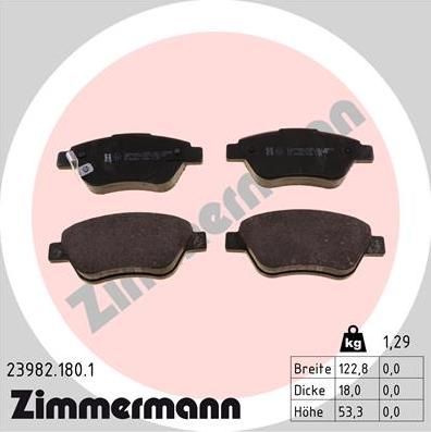 Zimmermann 23982.180.1 - Гальмівні колодки, дискові гальма autozip.com.ua