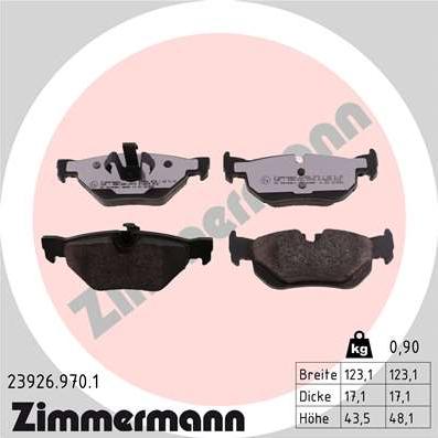 Zimmermann 23926.970.1 - Гальмівні колодки, дискові гальма autozip.com.ua