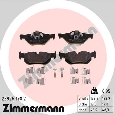 Zimmermann 23926.170.2 - Гальмівні колодки, дискові гальма autozip.com.ua