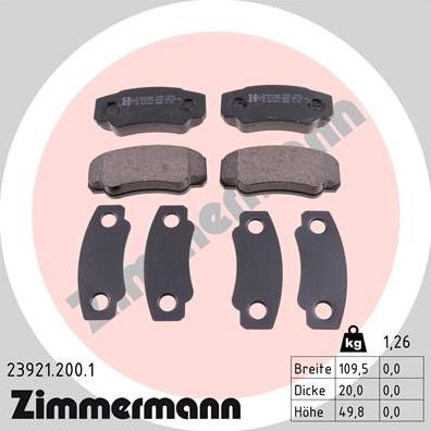 Zimmermann 23921.200.1 - Гальмівні колодки, дискові гальма autozip.com.ua