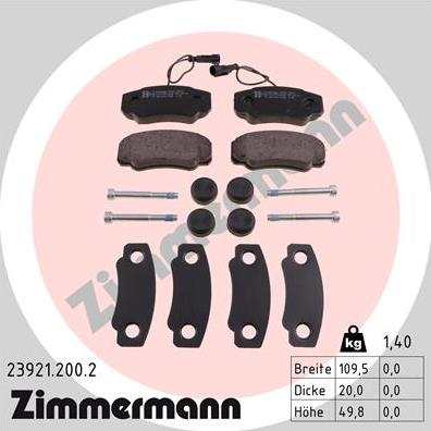 Zimmermann 23921.200.2 - Гальмівні колодки, дискові гальма autozip.com.ua