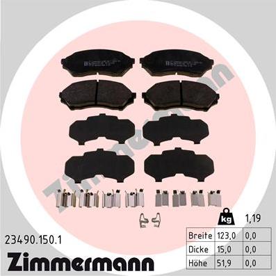 Zimmermann 23490.150.1 - Гальмівні колодки, дискові гальма autozip.com.ua