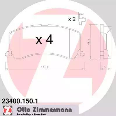 Zimmermann 23400.150.1 - Гальмівні колодки, дискові гальма autozip.com.ua