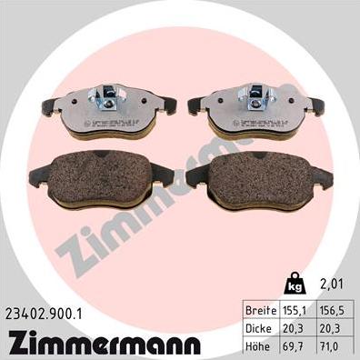 Zimmermann 23402.900.1 - Гальмівні колодки, дискові гальма autozip.com.ua