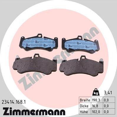 Zimmermann 23414.168.1 - Гальмівні колодки, дискові гальма autozip.com.ua
