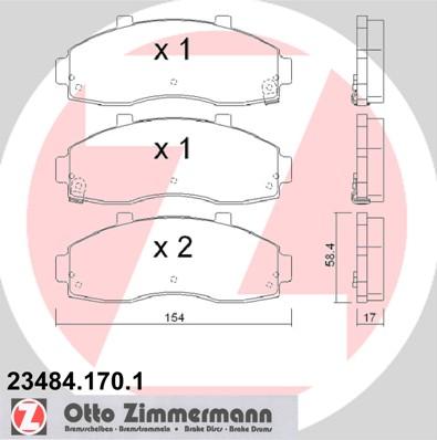 Zimmermann 23484.170.1 - Гальмівні колодки, дискові гальма autozip.com.ua