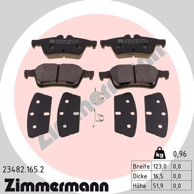 Zimmermann 23482.165.2 - Гальмівні колодки, дискові гальма autozip.com.ua