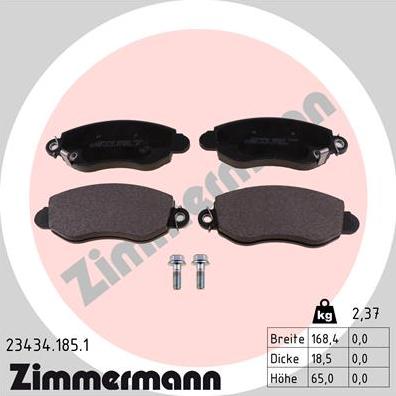 Zimmermann 23434.185.1 - Гальмівні колодки, дискові гальма autozip.com.ua