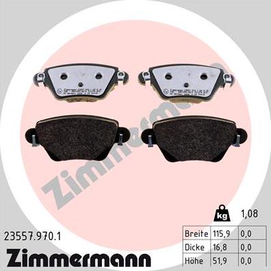 Zimmermann 23557.970.1 - Гальмівні колодки, дискові гальма autozip.com.ua