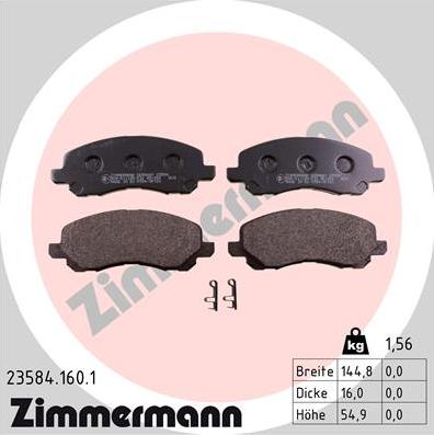 Zimmermann 23584.160.1 - Гальмівні колодки, дискові гальма autozip.com.ua