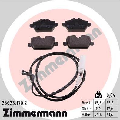 Zimmermann 23623.170.2 - Гальмівні колодки, дискові гальма autozip.com.ua