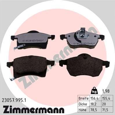 Zimmermann 23057.995.1 - Гальмівні колодки, дискові гальма autozip.com.ua