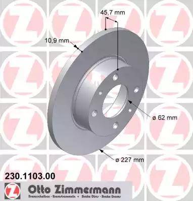 Zimmermann 230.1103.00 - Гальмівний диск autozip.com.ua