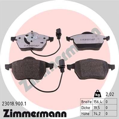 Zimmermann 23018.900.1 - Гальмівні колодки, дискові гальма autozip.com.ua