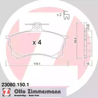 Zimmermann 23080.150.1 - Гальмівні колодки, дискові гальма autozip.com.ua