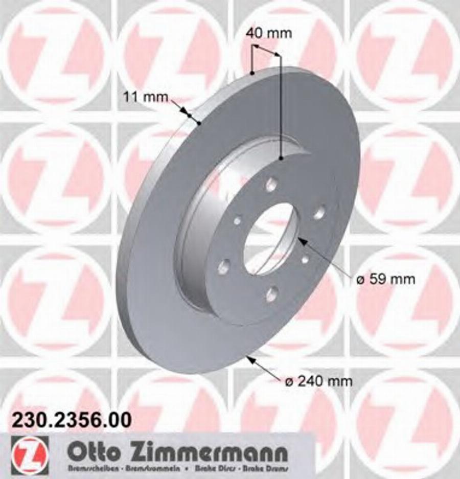 Zimmermann 230 2356 00 - Гальмівний диск autozip.com.ua