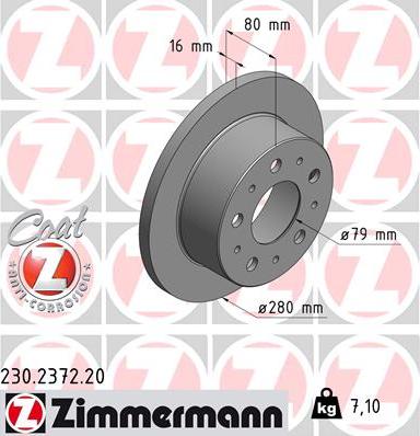 Zimmermann 230.2372.20 - Гальмівний диск autozip.com.ua