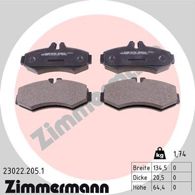 Zimmermann 23022.205.1 - Гальмівні колодки, дискові гальма autozip.com.ua