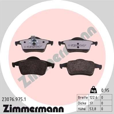 Zimmermann 23076.975.1 - Гальмівні колодки, дискові гальма autozip.com.ua