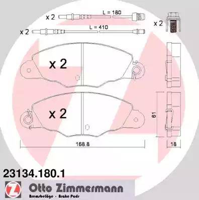 Zimmermann 23134.180.1 - Гальмівні колодки, дискові гальма autozip.com.ua