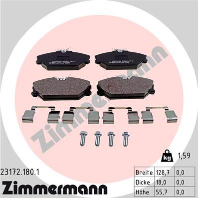 Zimmermann 23172.180.1 - Гальмівні колодки, дискові гальма autozip.com.ua