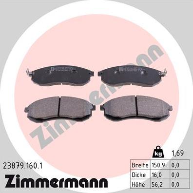 Zimmermann 23879.160.1 - Гальмівні колодки, дискові гальма autozip.com.ua