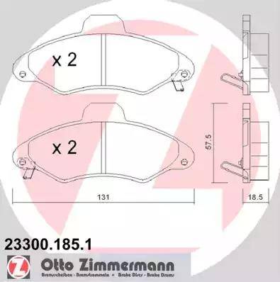 Zimmermann 23300.185.1 - Гальмівні колодки, дискові гальма autozip.com.ua