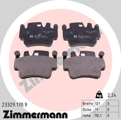 Zimmermann 23329.170.9 - Гальмівні колодки, дискові гальма autozip.com.ua