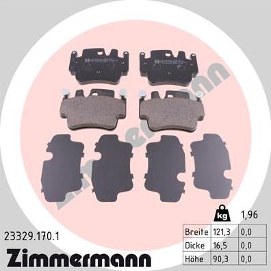 Zimmermann 23329.170.1 - Гальмівні колодки, дискові гальма autozip.com.ua