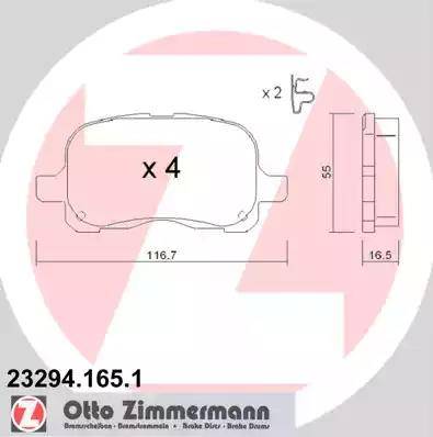 Zimmermann 23294.165.1 - Гальмівні колодки, дискові гальма autozip.com.ua