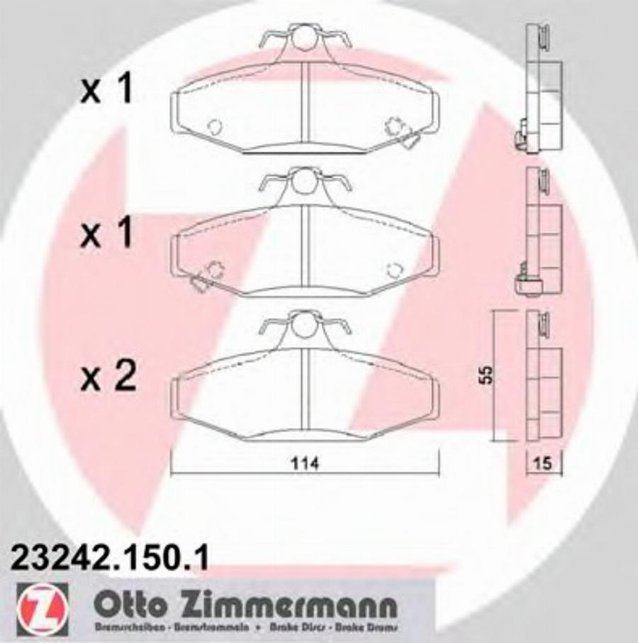 Zimmermann 232421501 - Гальмівні колодки, дискові гальма autozip.com.ua