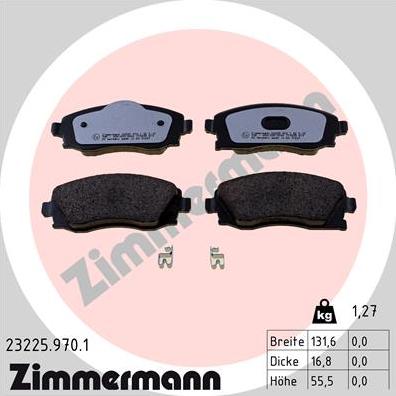 Zimmermann 23225.970.1 - Гальмівні колодки, дискові гальма autozip.com.ua